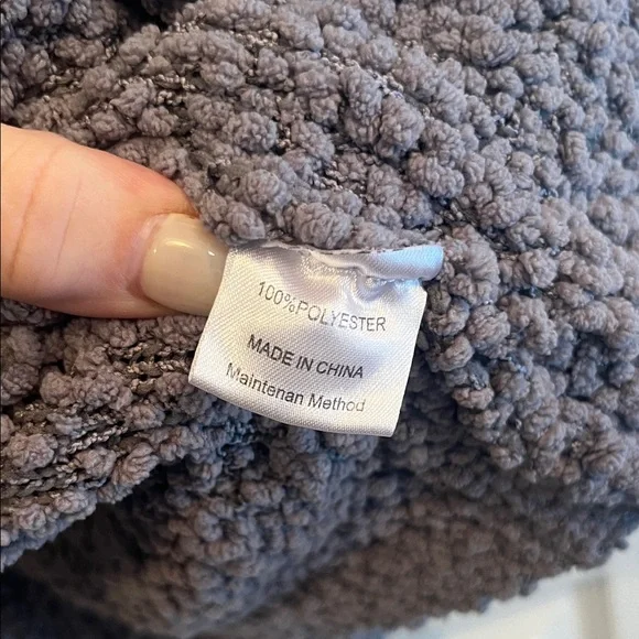 Cozy Charcoal Women's Open Front Cardigan with Pockets - Picture 5 of 6